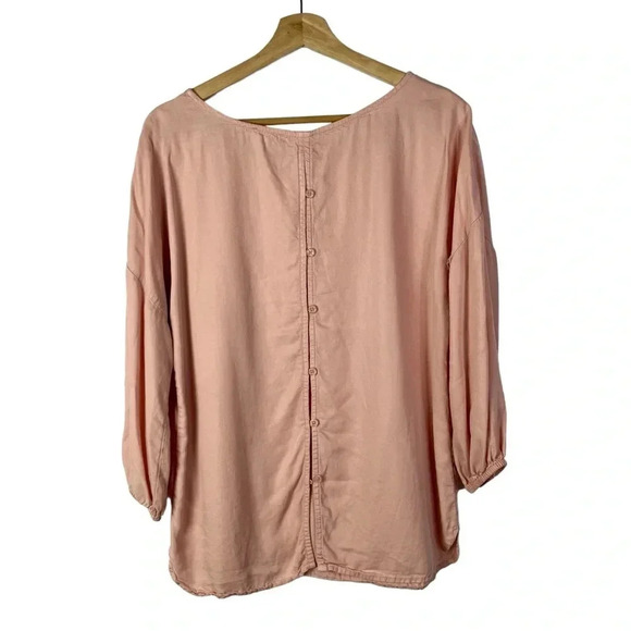 Boutique Mi Ami Light Pink Button Back Long Sleeve Blouse S - Picture 2 of 3